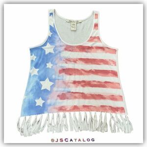 American Rag Flag White Top - EUC - Size L